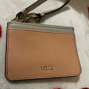 Furla Gray and Peach Card Holder
